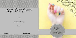 Usually corporate gift certificates are more widely used and are given out to as token of appreciation for a valuable work done by the employee. Nail Salon Gift Certificates Free Nail Salon Gift Certificates Customize Online