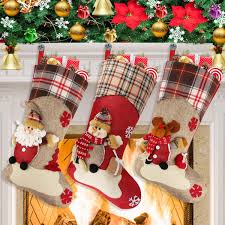 Browse through some of these & take your pick! Amazon Com Christmas Stockings Dreampark Big Size 3 Pcs 18 Classic Christmas Stocking Santa Snowman Reindeer Xmas Character For Party Decoration Style 2 Kitchen Dining