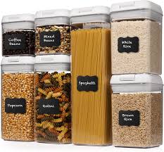 Choose boxes with lids for. Shazo Airtight Container Set For Food Storage 7 Piece Set Heavy Duty Plastic Bpa Free Airtight Storage Clear Plastic W White Interchangeable Lids Kitchen Counter Storage Bin 18 Labels Marker