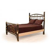 This log bed blends rustic hand peeled cedar logs with dark hickory. Rustic Hickory Log Bed Ma Pa S