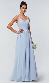 Image Of Kleinfeld Long Chiffon Bridesmaid Dress With Pleats Style Bridesmaid Dresses Long Chiffon Bridesmaid Dresses Long Blue Baby Blue Bridesmaid Dresses