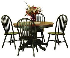 48 Round Pedestal Table Self Storing Butterfly Leaf 4 Fanback Chairs Butterfly Dining Table Dining Table Dining Table In Kitchen