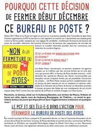 Voici les horaires d'ouverture de la poste bouhy: Calameo Sauvons Le Bureau De Poste Des Aydes Tract Du Pcf