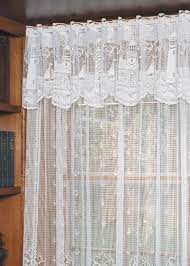 Lighthouse Lace Valance White By Heritage Lace Lace Curtains Curtains Lace Shower Curtains