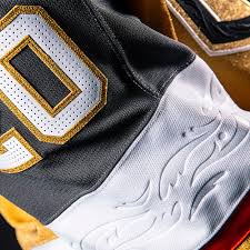 This hockey sweater features team patches and details that will stoke your anticipation to see the golden knights compete. Vegas Goes Gold Golden Knights Unveil New Third Jersey Sportslogos Net News