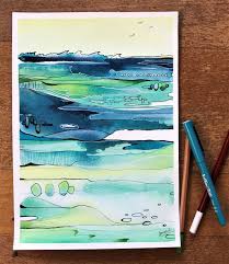 The paper measures 8.5x11 and image area is 8x10. Mermaid Dreams Abstract Ocean Painting Abstract Watercolor Painting Original Watercolor Painting Art Collectibles Painting Kromasol Com