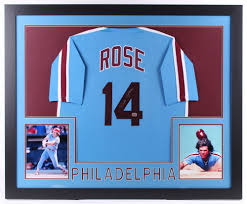 Check spelling or type a new query. Pete Rose Signed Philadelphia Phillies 35x43 Custom Framed Jersey Fiterman Sports Hologram