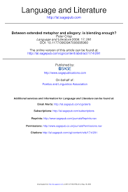 Maybe you would like to learn more about one of these? Pdf Between Extended Metaphor And Allegory Is Blending Enough