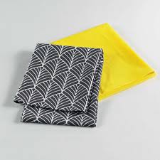 Shop decorative and functional kitchen towels, both single towels and towels sets in every color imaginable. Modern Style Yellow Set Of 2 Cotton Kitchen Towels Grey Tonys Textiles