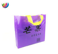 Factory Customized Gold Logo Printing Colorful PE Plastic Shopping Bag with  Handle
