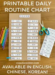 Visual schedule preschool routine printable visual schedules free printable daily printable. Visual Daily Routine Chart For Kids In English Chinese Korean Printable