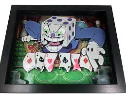Cuphead 3d Shadow Box Diorama 8x10x1 5 Frame Etsy In 2021 Shadow Box Video Game Wall Art 3d Shadow Box