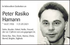 Traueranzeigen von Peter Rasiko Hamann