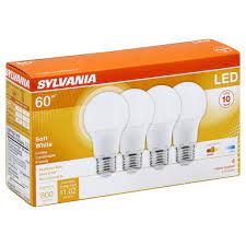 Sylvania compact fluorescent light bulbs: Sylvania Light Bulbs Led Soft White 8 5 Watts 4 Each Instacart