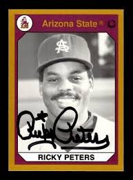 RICKY PETERS SIGNED 1990 COLLEGIATE COLLECTION ARIZONA STATE #165 AUTO