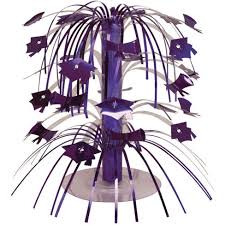 Graduation Purple Cascading Centerpiece Target