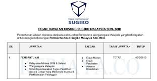 Estas estancias tienen excelentes calificaciones por su ubicación y limpieza, entre. Jawatan Kosong Sugiko Malaysia Jobs Full Time Admin Office Finance On Carousell
