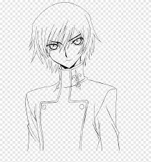 A good approach to drawing anime hair is to split it into several different parts such as the front, sides and back/top (as will be shown for each. Lelouch Lamperouge Mangaka Anime Drawing Hair Coloring Cofe White Face Png Pngegg