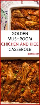 For a cheesy version with veggies, try: Golden Mushroom Chicken And Rice Casserole Recipe Cdkitchen Com
