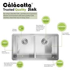 Kraus stainless steel kitchen sinks are known for their excellent quality and sturdy construction. Calacatta Sink 33 Inch Handmade Undermount Double Bowl Stainless Steel 304 16 Gauge Kitchen Sink Top Hardware
