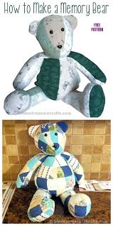 You can still feel the warmth of your loved one by keeping the bear close to you by using their old denim! Diy Recycled Clothes Memory Bear Free Sew Patterns Diy Magazine