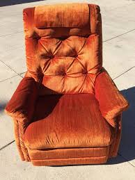 Vintage Lazy Boy La Z Boy Rocker Recliner Burnt Orange Color Rocker Recliners Leather Recliner Lazy Boy