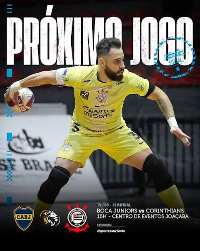 O próximo jogo do #CorinthiansFutsal será no Desafio Internacional em Joaçaba, Fiel! 🏴🏳️ 🗓️ 19/09 (sábado) 🆚 Boca Juniors 🏆 Desafio Internacional de Futsal (semifinal) ⏰ 16h (horário de Brasília) 🏟️ Centro de Eventos UNOESC #VaiCorinthians