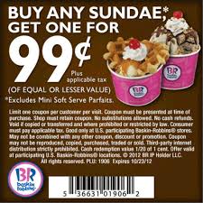 Second Ice Cream Sundae For A Buck At Baskin Robbins Coupon Via The Coupons App Free Printable Coupons Sundae Printable Coupons