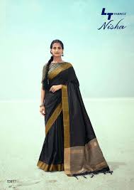 LT FASHION PRESENTS NISHA HANDLOOM SILK DESIGNER FANCY SAREE WHOLESALER
