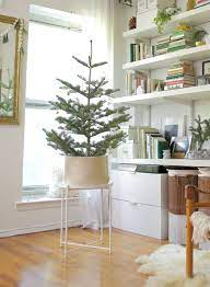 Small Real Christmas Tree Christmas Tree Ideas For Small Spaces Apartment Therapy