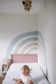 This large multicoloured rainbow mural is an ideal finishing touch for a kids bedroom or nursery to brighten up and bring character to the room. How To Diy A Rainbow Wall Mural In Kid S Bedroom