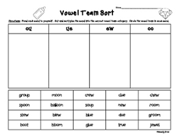 I Created This Mega Sort As A Way For My Students To Practice All Of The Long U Vowel Teams I Have Other Sorts For S Vowel Team Fundations Spelling Program