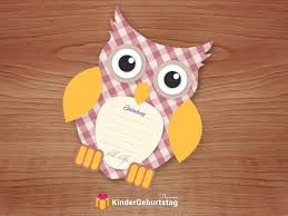 Eulen Einladung Bastelvorlage Zum Ausdrucken Gratis Eulen Basteln Vorlage Eulen Einladungen Einladungskarten Kindergeburtstag Basteln