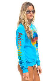 Aviator Nation Sweatshirt Neon Blue Shopperboard