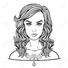 Face Chart Makeup Artist Blank Gothic Luxury Woman Vector Illustration