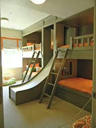 Double Bunk Bed Wish The Girls Room Was Big Enough For This Cool Boys Room Home Bedroom Bunk Bed With Slide