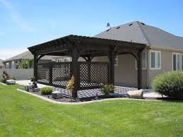 This video shows how to install a galvanized post bases onto a concrete patio for installation of pergola posts. Covered Patio 5 Post 20 X 20 Diy Pergola Kit W Lattice Panels Western Timber Frame