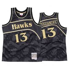 Atlanta hawks guard bogdan bogdanovic has been diagnosed with a fractured right knee, the team announced sunday. Bogdan Bogdanovic 13 Jersey Atlanta Hawks Black Toile Hardwood Classics Jersey