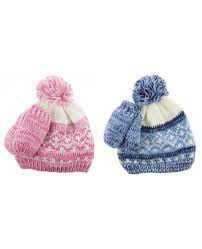 Newborn Knitted Hat Mitten Set 2 Colours Baby Wear E A Distribution