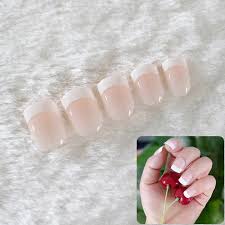 This shape is typically for shorter nail lengths, so maintaining a shorter length is important, and it can be done on natural or acrylic nails. 24pcs Set Natural French Short False Nail Tips Design Full Cover Acrylic Patch Fake Nails Sticker Manicure Nail Art Decoration Stickers Decals Aliexpress