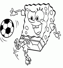 Why not encourage your little sponge to explore the big blue sea? Spongebob Playing Football Coloring Page Spongebob Cartoon Coloring Home
