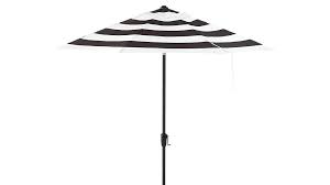 Black And White Striped Umbrella Outdoor Shadow Round Black And White Stripe Umbrella Shade With Pole Reviews Cb2 Outdoor Umbrella Modern Shade Umbrella