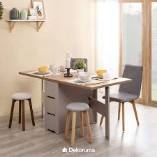 Meja lipat dari ikea ini dibandrol dengan harga rp. Jual Dekoruma Yver Meja Makan Minimalis Kayu Lipat Multifungsi Transformer Dengan Laci Serbaguna Dining Table Terbaru Juli 2021 Blibli