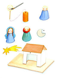 Bei der gestaltung einer krippe zu weihnachten aus holz haben sie alle gestalterischen freiheiten, von klassischen bis abstrakten darstellungen. Basteln Mit Kindern Kostenlose Bastelvorlage Advent Winter Und Weihnachten Weihnachtskrippe Selbst Basteln