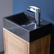 Kleiner waschtisch für gäste wc, kleiner waschtisch gäste wc. Badezimmer Waschtische Badunterschrank Teak Mit Marmor Waschbecken Basic Black