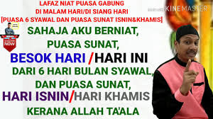 May 15, 2021 · gabung niat puasa qada ramadan dan puasa 6 syawal. Lafaz Niat Gabung Puasa 6 Hari Bulan Syawal Puasa Sunat Hari Isnin Dan Khamis Malam Siang Rumi Youtube