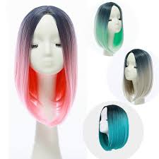 Extensions made from synthetic hair can't be dyed with human hair. Buy Women S Wig Dyeing Gradient Fashion Bobo Short Hair Straight Synthetic Hair Cosplay Wig At Affordable Prices Free Shipping Real Reviews With Photos Joom