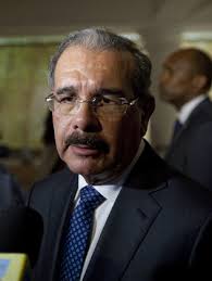 Dominican President Danilo Medina Talks Press Foto de stock de contenido  editorial