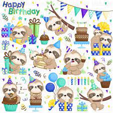 Download Birthday Sloth Clipart Cute Sloth Clip Art Birthday Party Etsy In 2021 Sloth Birthday Art Birthday Birthday Party Clipart