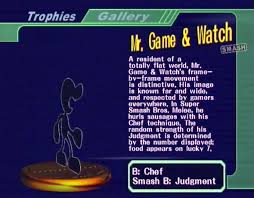 Mar 30, 2019 · like other smash bros. Mr Game Watch Super Smash Bros Melee Wiki Guide Ign